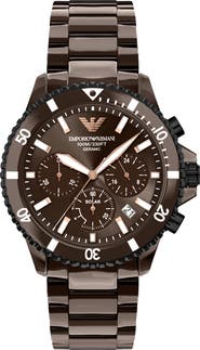 Emporio Armani World Explorer Solar Chronograph Ceramic Watch