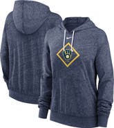 Nike Women's Nike Navy Milwaukee Brewers Diamond Icon Gym Vintage Lightweight Hooded Top