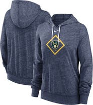 Nike Women's Nike Navy Milwaukee Brewers Diamond Icon Gym Vintage Lightweight Hooded Top