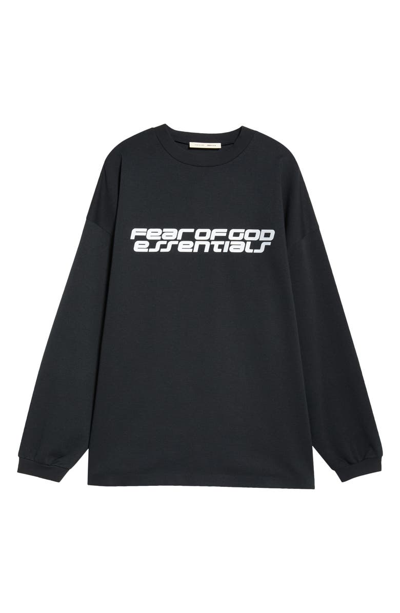 Fear of God Essentials '90s Logo Long Sleeve Graphic T-Shirt, Main, color, Vintage Black