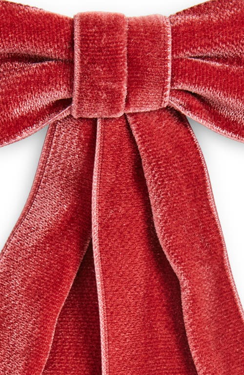 Jennifer Behr Wide Velvet Bow Barrette In Antique Rose
