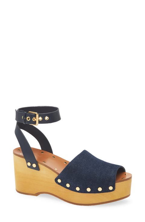 The Anouk Denim Platform Clog Sandal (Women)