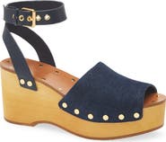 Madewell The Anouk Denim Platform Clog Sandal
