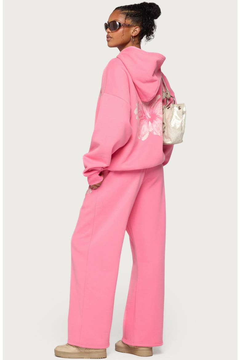 Tropical Bloom Hoodie, Alternate, color, HOT-PINK