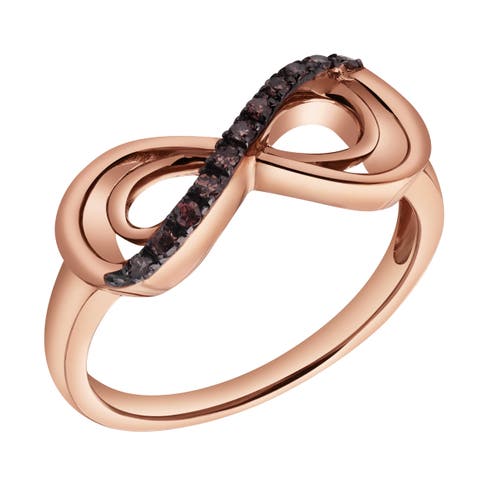 Linora Sterling Silver 0.08 Ct Natural Diamond Infinity Ring