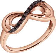 LuvMyJewelry Linora Sterling Silver 0.08 Ct Natural Diamond Infinity Ring
