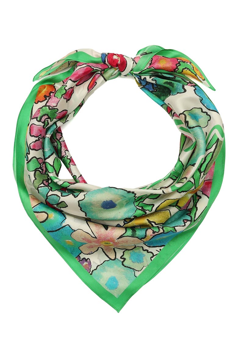 Floral Silk Scarf, Main, color, RAINBOW FLORAL