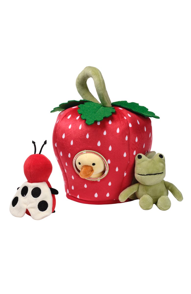 Lambs & Ivy Strawberry Soft Plush Interactive Play Set with Stuffed Animal Toys, Alternate, color, Red
