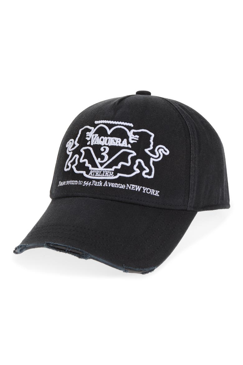 Crest Embroidered Baseball Cap, Main, color, BLACK
