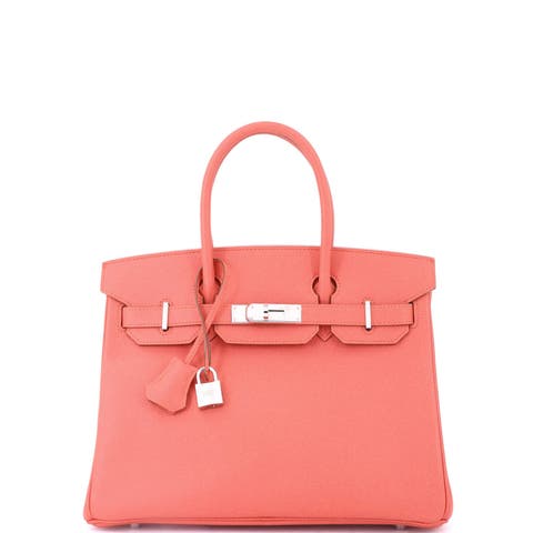 Birkin Handbag Pink Epsom with Palladium Hardware 30