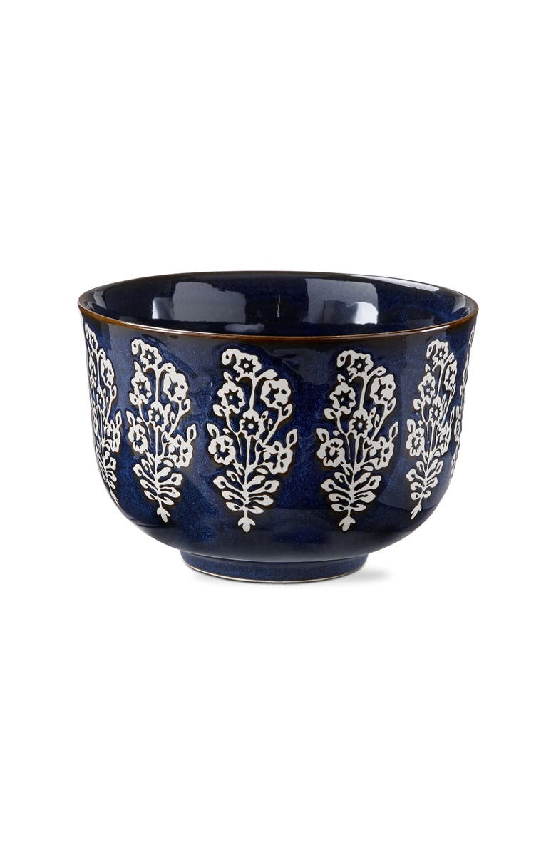 tag Cottage Reactive Block Serve Bowl Blue Multi Ceramic, Main, color, Blue