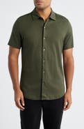 Robert Barakett Christopher Short Sleeve Pima Cotton Button-Up Shirt