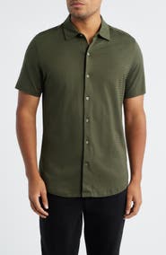 Robert Barakett Christopher Short Sleeve Pima Cotton Button-Up Shirt