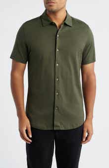 Robert Barakett Christopher Short Sleeve Pima Cotton Button-Up Shirt