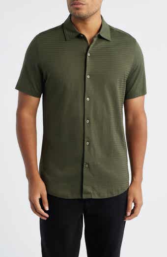 Robert Barakett Christopher Short Sleeve Pima Cotton Button-Up Shirt