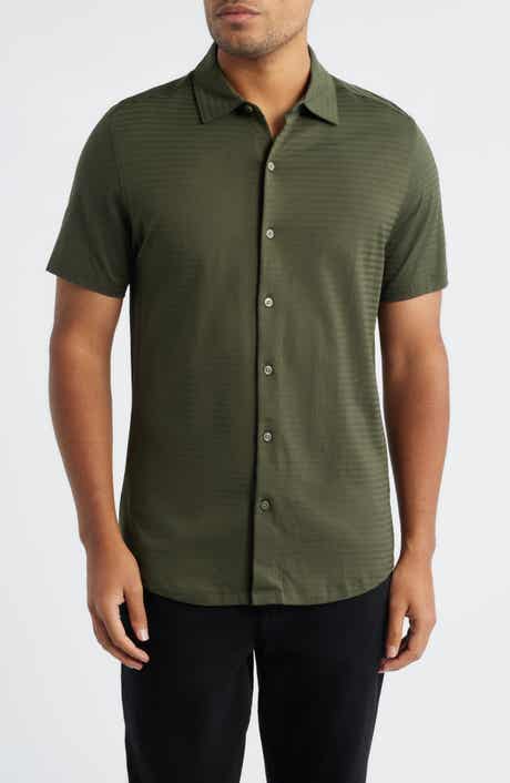 Robert Barakett Christopher Short Sleeve Pima Cotton Button-Up Shirt