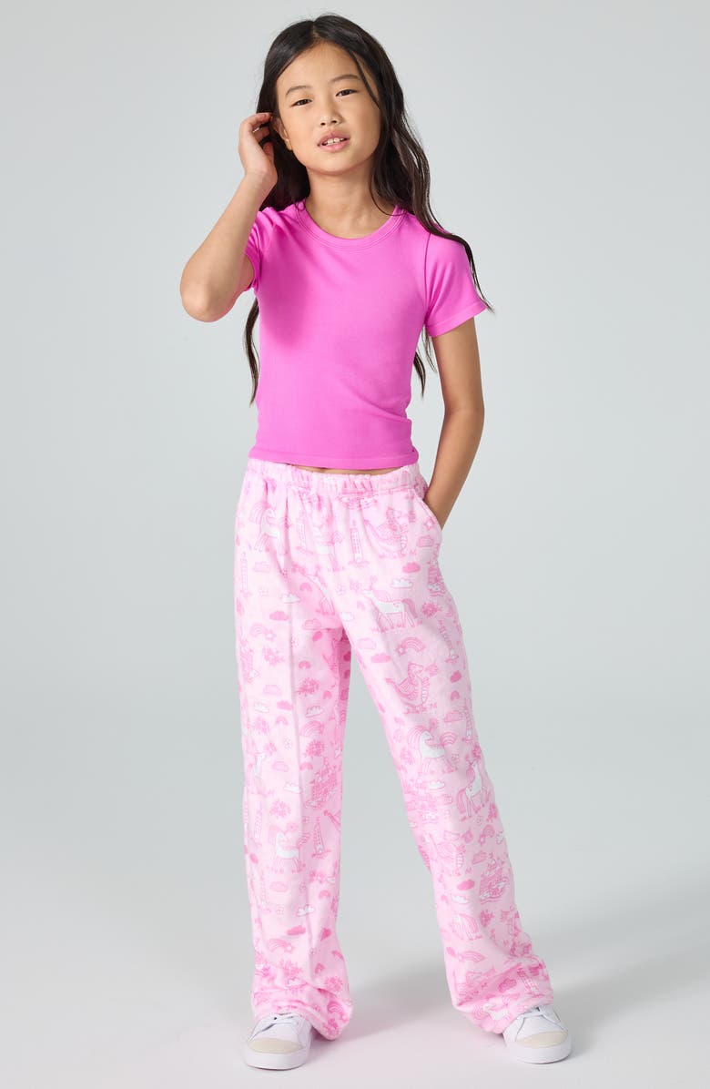 Iscream Kids' Fairytale Plush Pants, Alternate, color, Pink Multi
