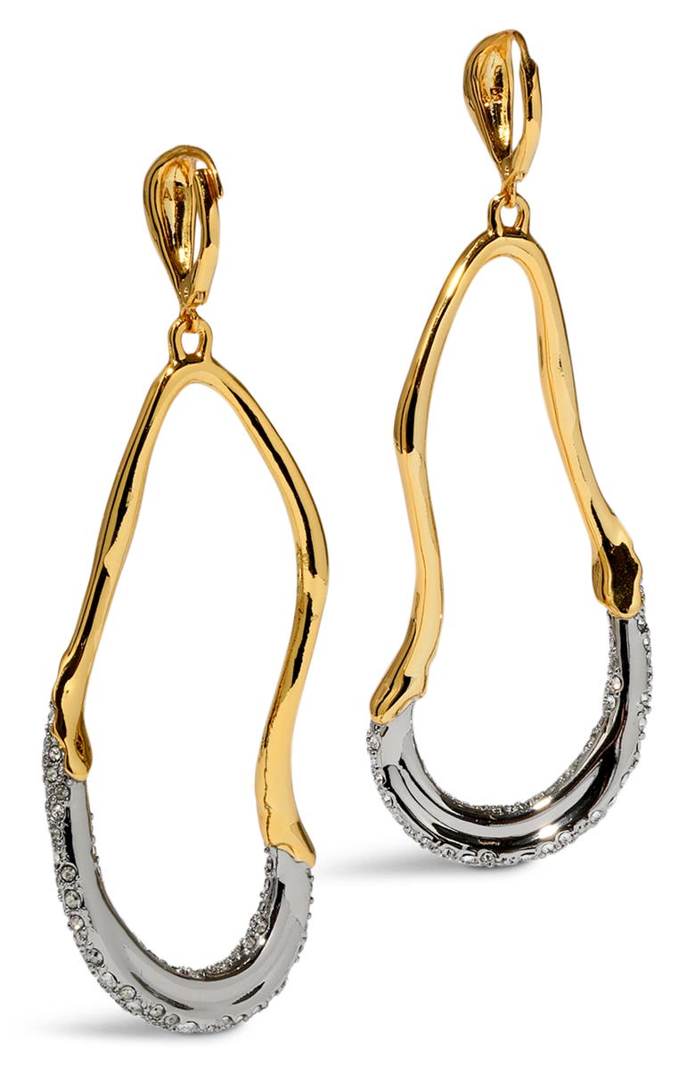 Alexis Bittar Solanales Crystal Pavé Hoop Drop Earrings, Alternate, color, Crystals