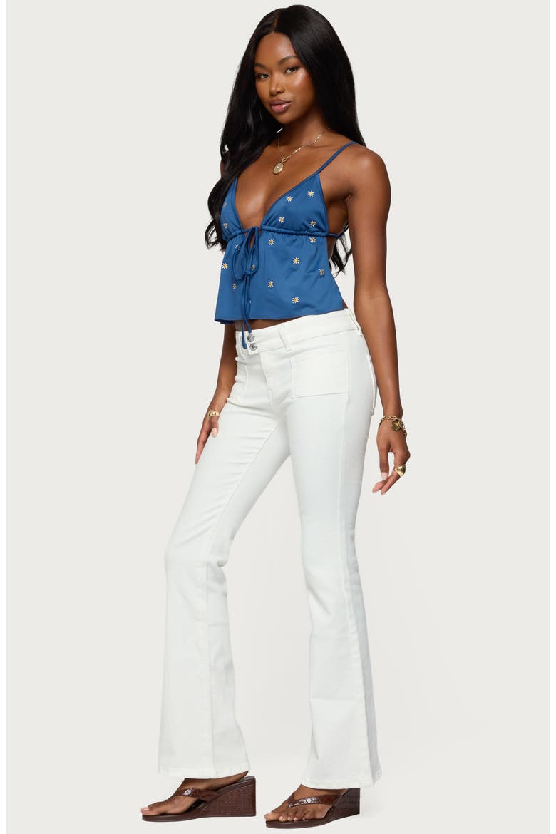 Mattea Patch Pocket Low Rise Flare Jeans, Alternate, color, WHITE