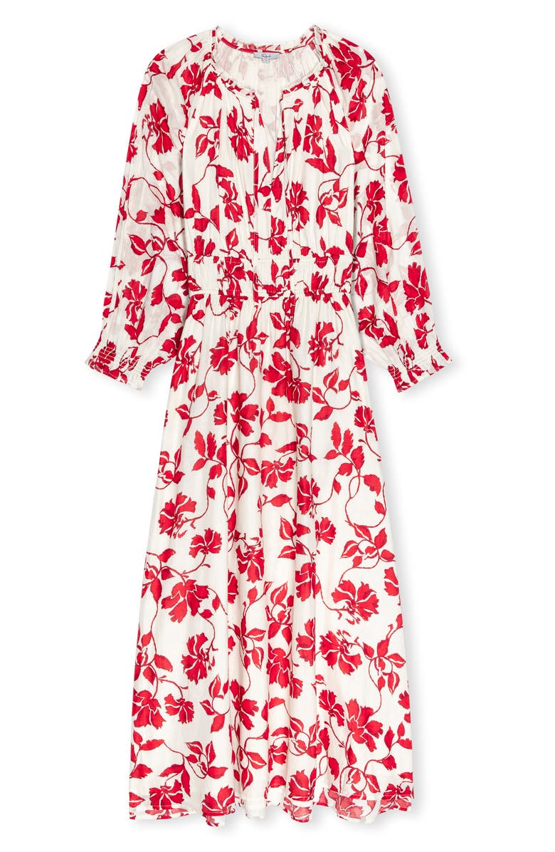 Rails Matia Floral Long Sleeve Cotton Maxi Dress, Alternate, color, Red Jasmine