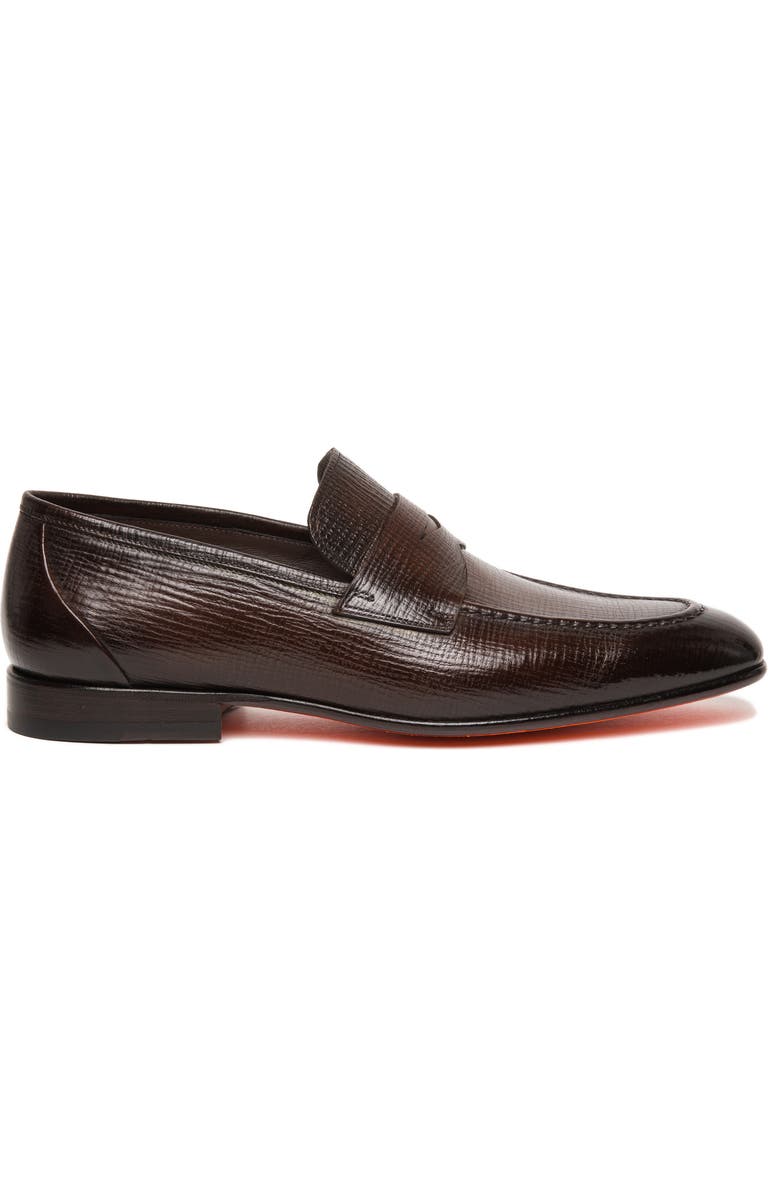 Santoni Gannon Penny Loafer, Alternate, color, Dark Brown