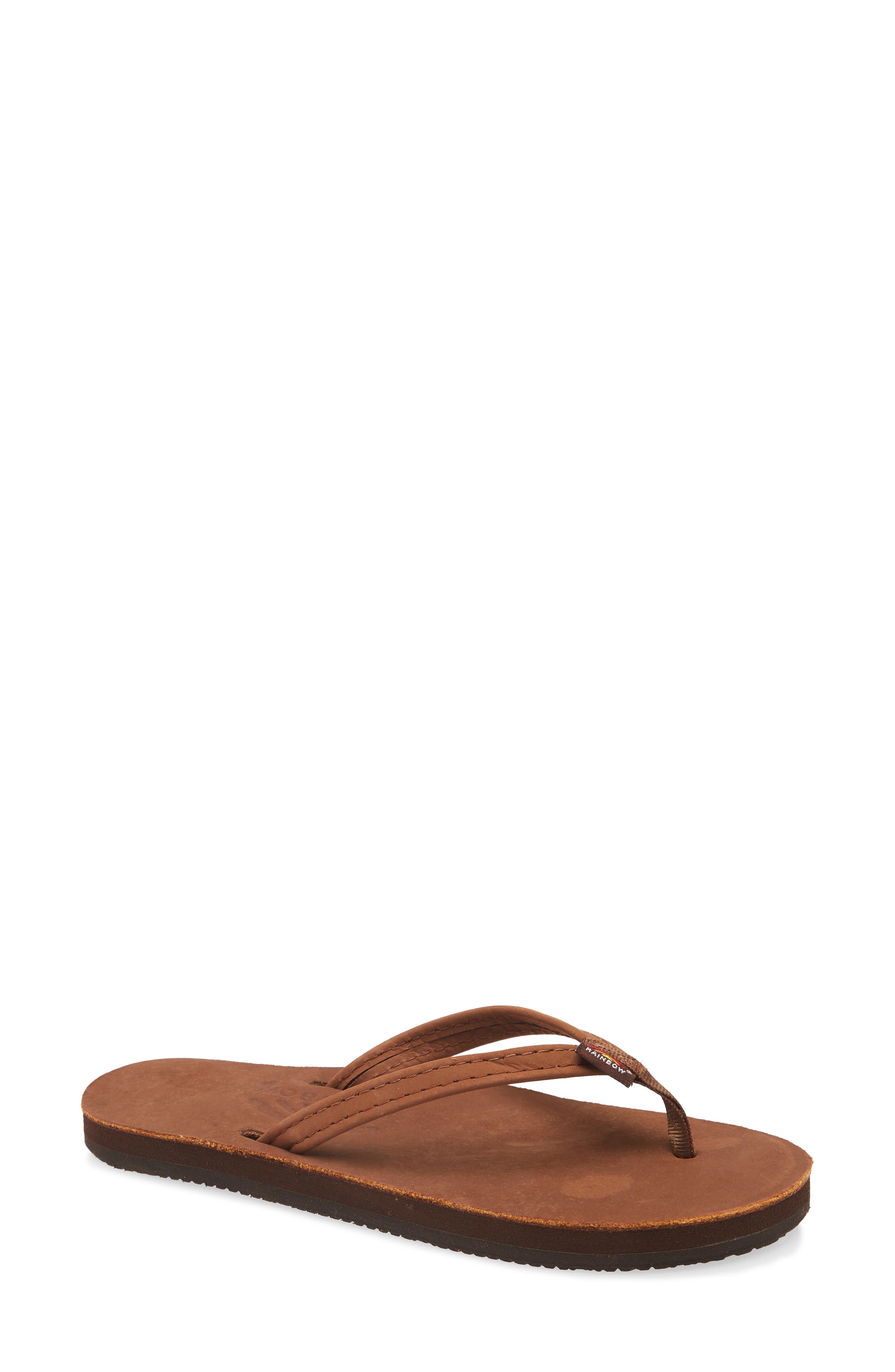 Rainbow<sup>®</sup> Rainbow Narrow Strap Sandal, Main, color, Redwood