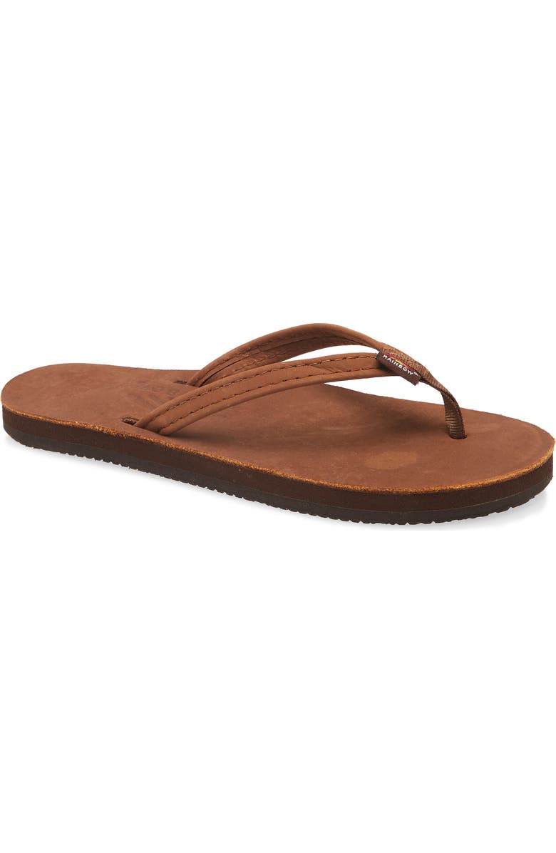 Rainbow<sup>®</sup> Rainbow Narrow Strap Sandal, Main, color, Redwood