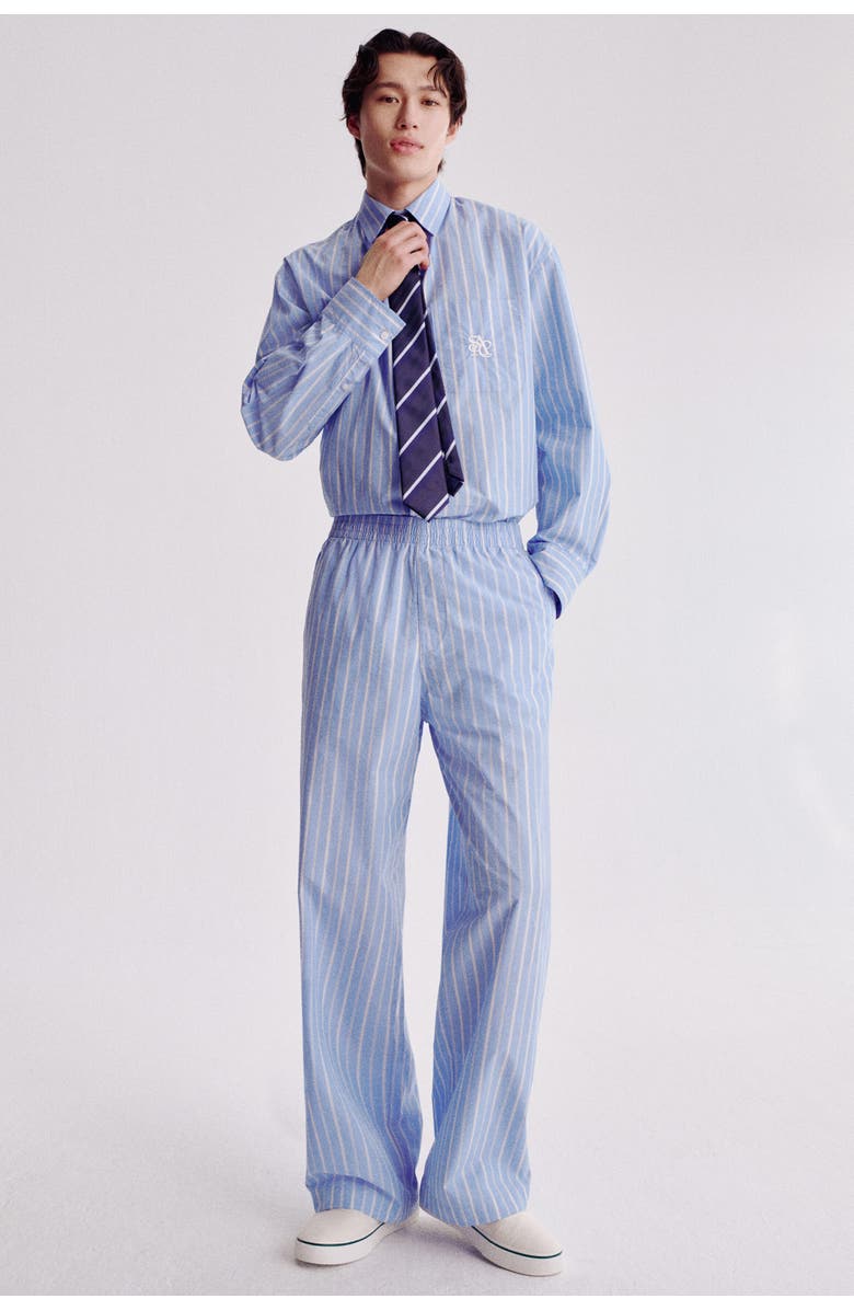 H&M Relaxed-fit pants, Main, color, Light Blue/Striped