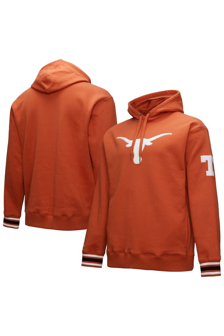Men's Mitchell & Ness Texas Orange Texas Longhorns Chainstich Fleece Pullover Hoodie, Main, color, Burnt Orange