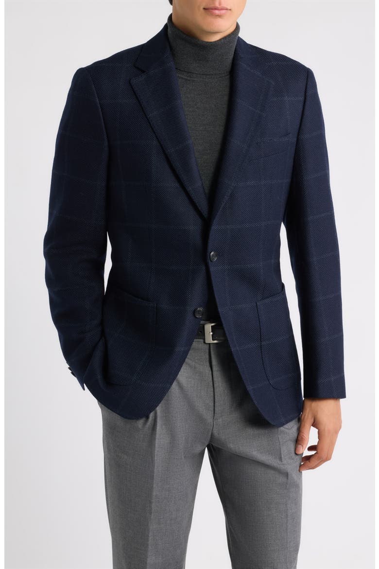Hutson Plaid Sport Coat, Main, color, DARK BLUE