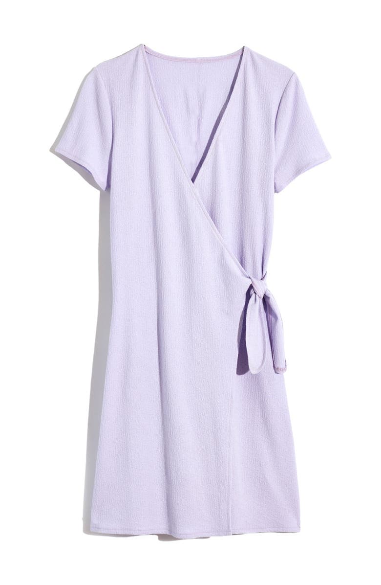 Madewell Texture & Thread Short Sleeve Side Tie Wrap Dress, Alternate, color,