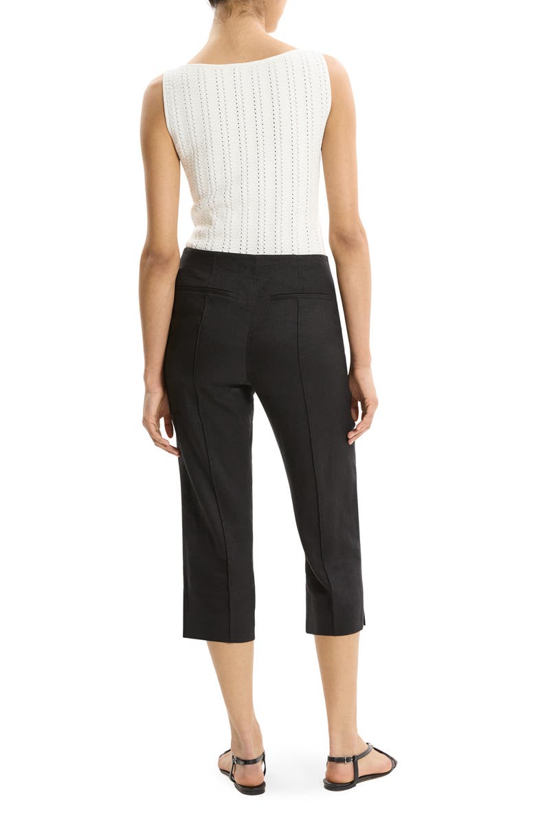 Theory Slit Capri Pants, Alternate, color, Black