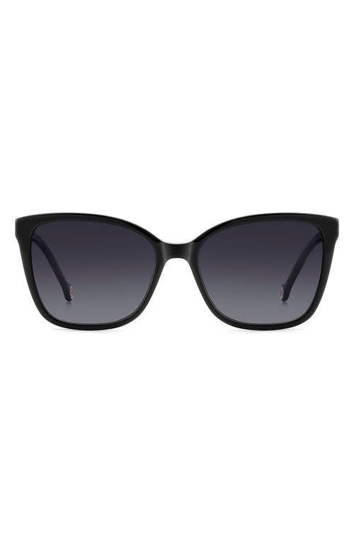 Carolina Herrera Her 56mm Gradient Rectangular Sunglasses In Black