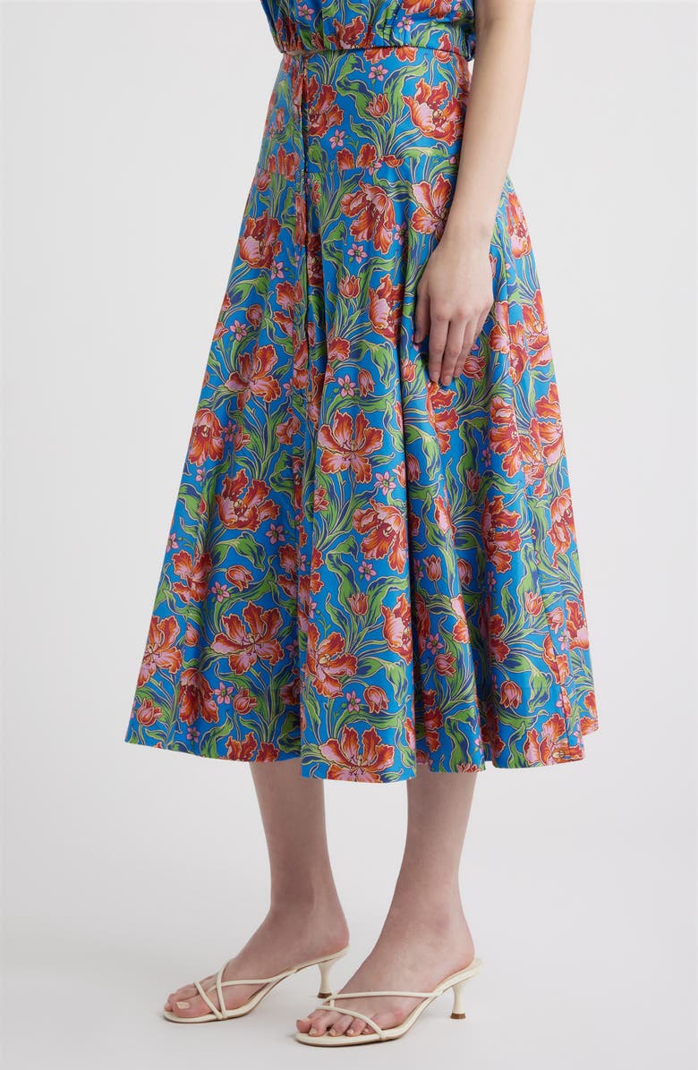 LOVE THE LABEL Tricia Floral Print Midi Skirt, Alternate, color, Archive Tulip Liberty Print