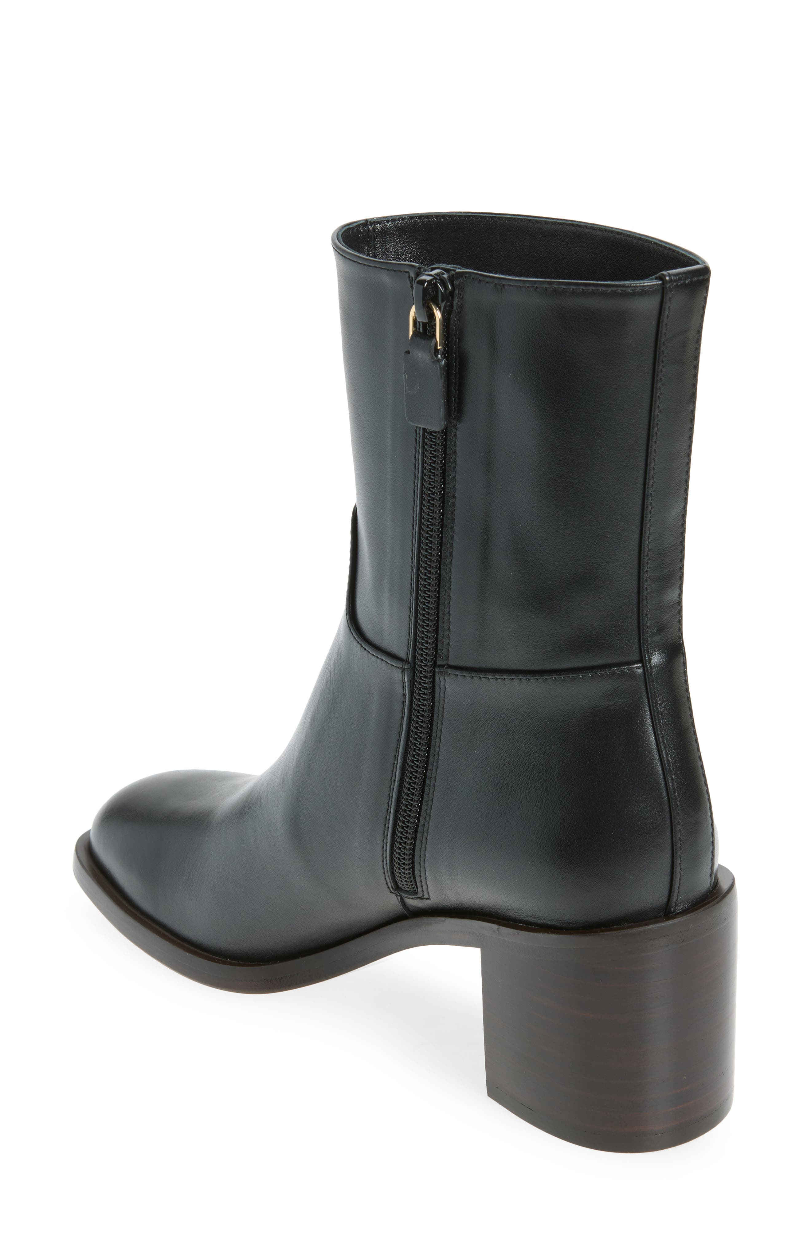 Maris Zip Bootie, Alternate, color, BLACK CALF SMU
