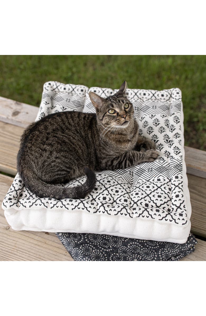 Foreside Home and Garden Boho Print Filled French Cushion Black & White, Alternate, color, White