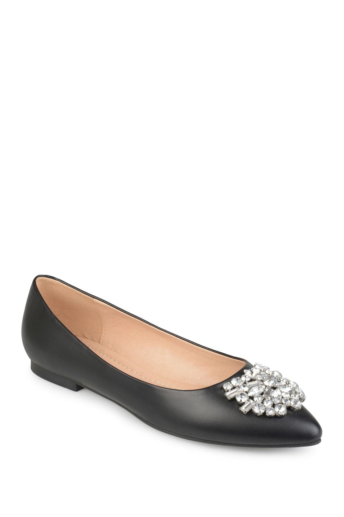 Journee Collection JOURNEE Renzo Embellished Flat, Alternate, color, Black