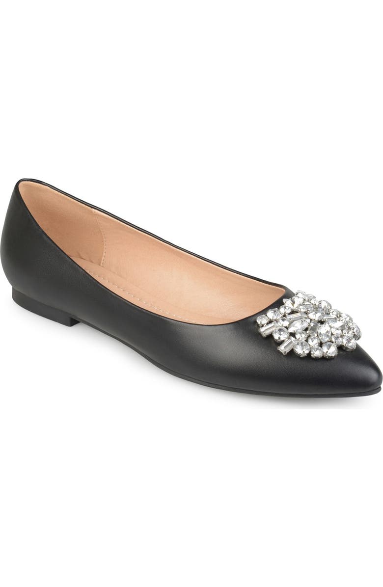 Journee Collection JOURNEE Renzo Embellished Flat, Alternate, color, Black