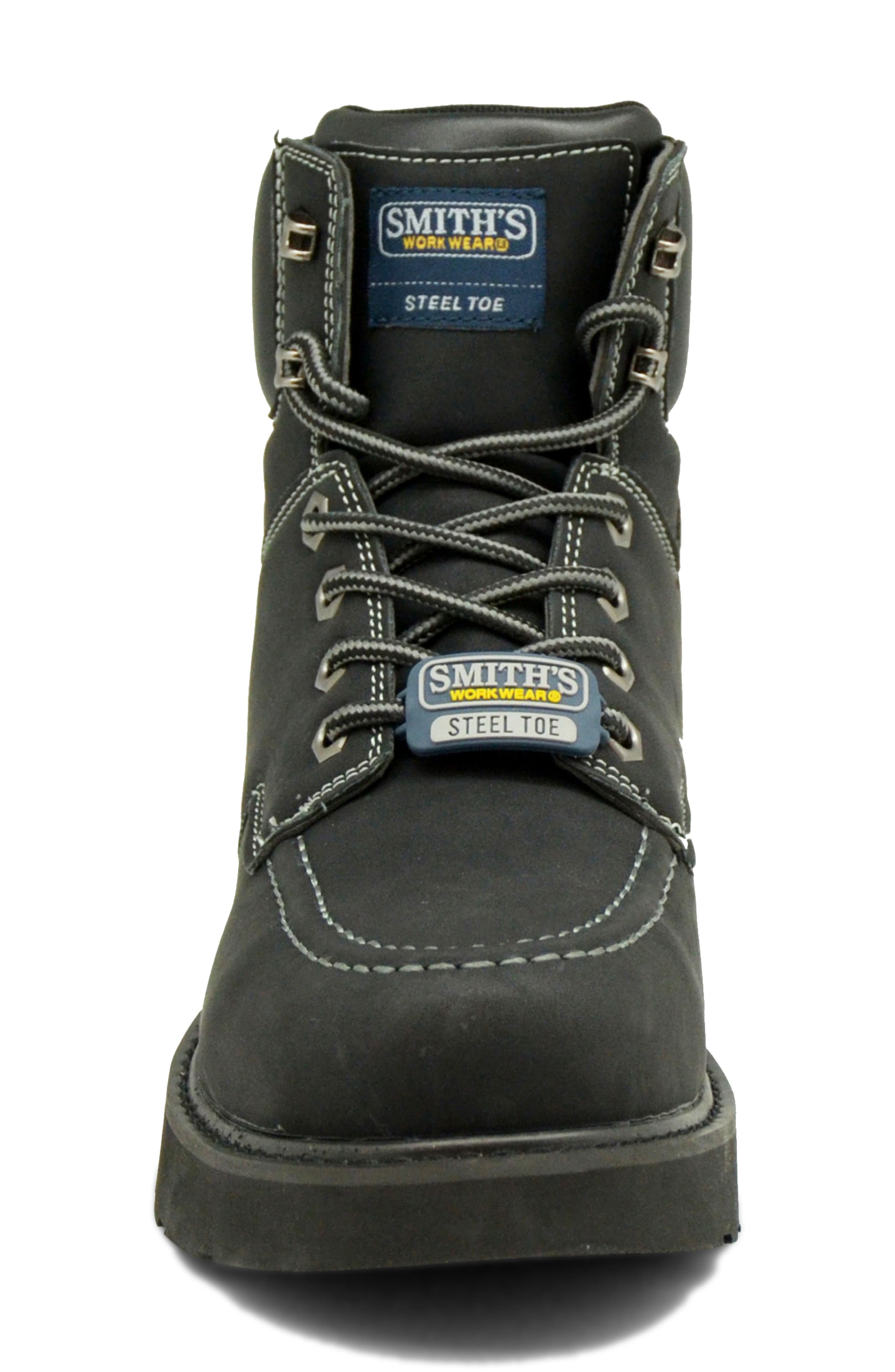 Barrington Steel Toe Work Boot, Alternate, color, BLACK
