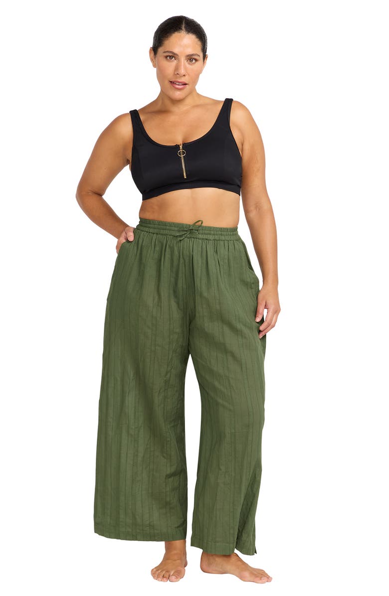 Artesands Grainger Cotton Cover-Up Pants, Alternate, color, Olive