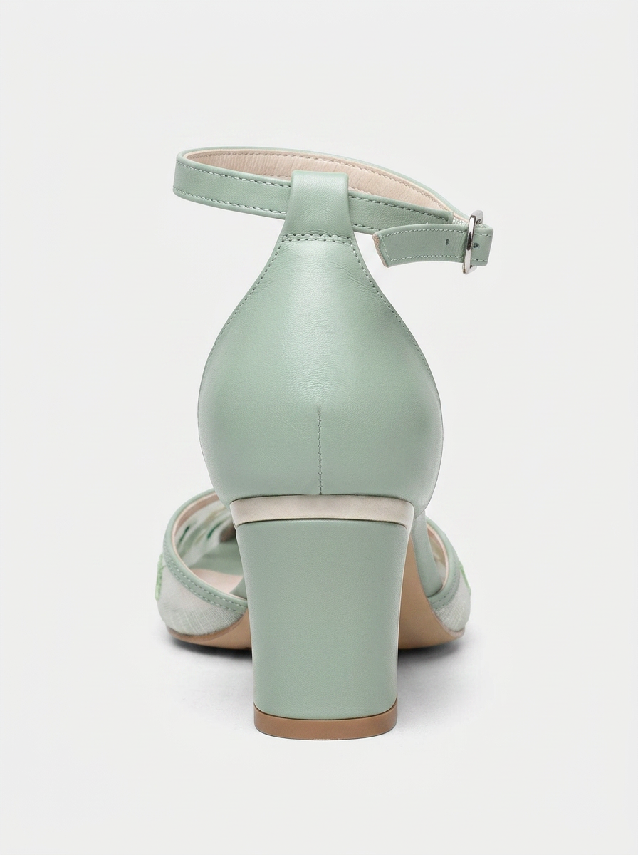 Lorelai Block Heel Embroidered Bridal Pump, Alternate, color, Green