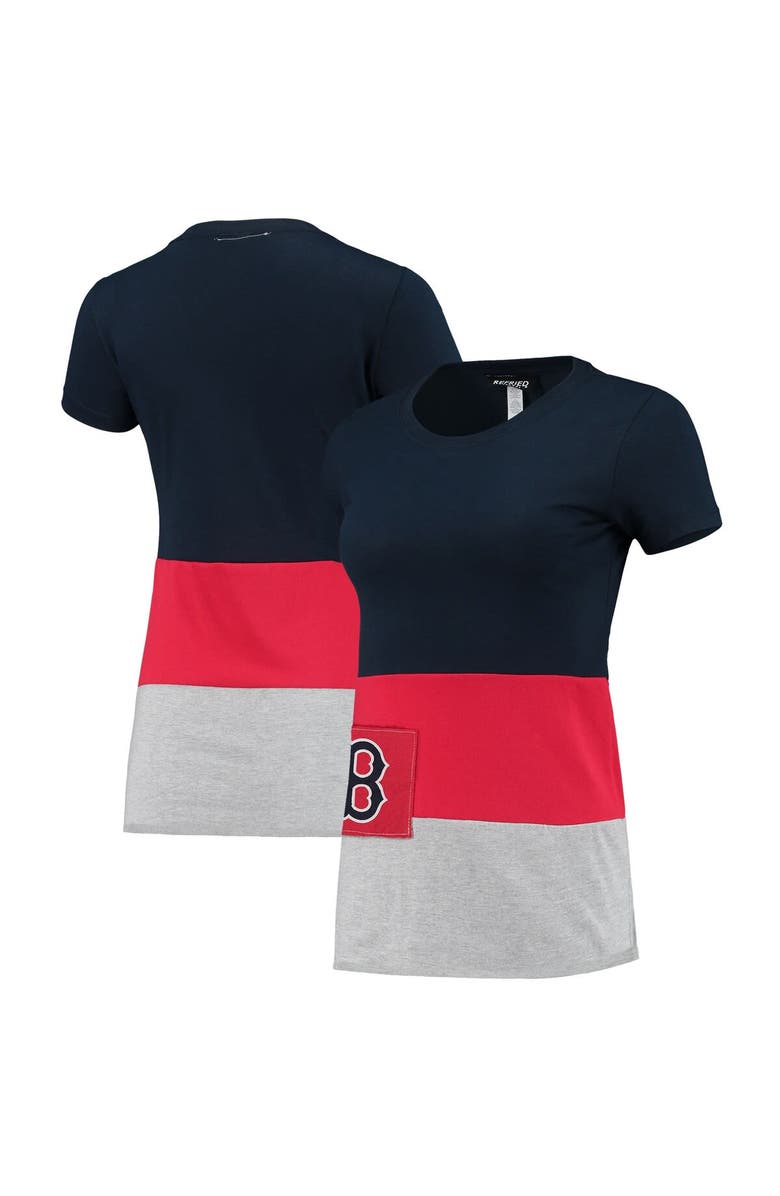 REFRIED APPAREL Women's Refried Apparel Navy Boston Red Sox Sustainable Fitted T-Shirt, Alternate, color,