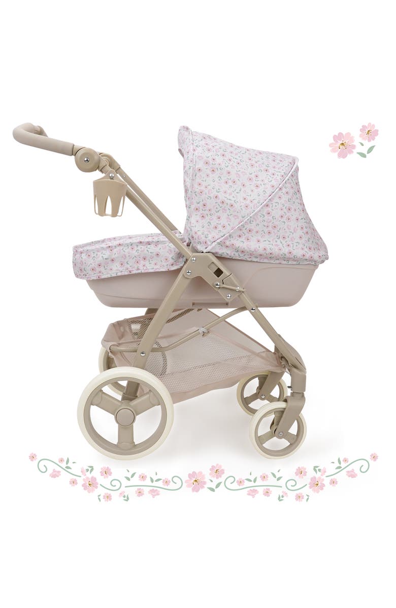 509 Crew Little Flora, Bella 2 In 1 Doll Pram, Convertible Toy Stroller, Alternate, color, Beige