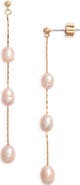 Nordstrom Demi Fine Freshwater Pearl Linear Drop Earrings