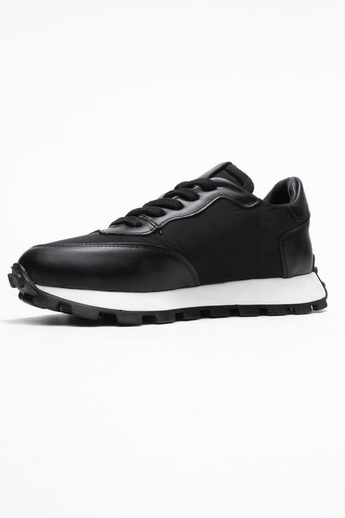 Forever & Always Shoes Amanda Leather Sneakers In Black