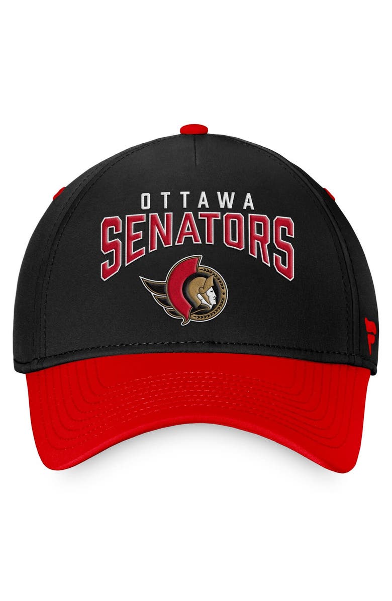 FANATICS Men's Fanatics Branded Black/Red Ottawa Senators Fundamental 2-Tone Flex Hat, Alternate, color,