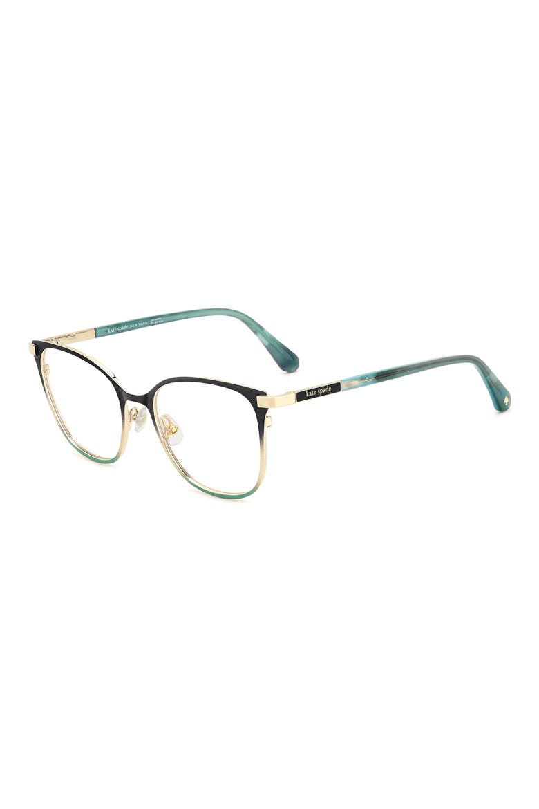 terriann 51mm square optical glasses, Alternate, color, BLACK TEAL
