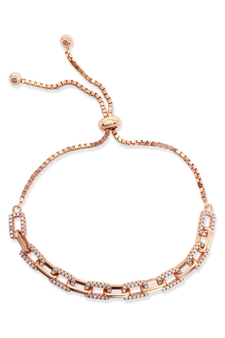 Pavé Bolo Slider Bracelet, Main, color, ROSE