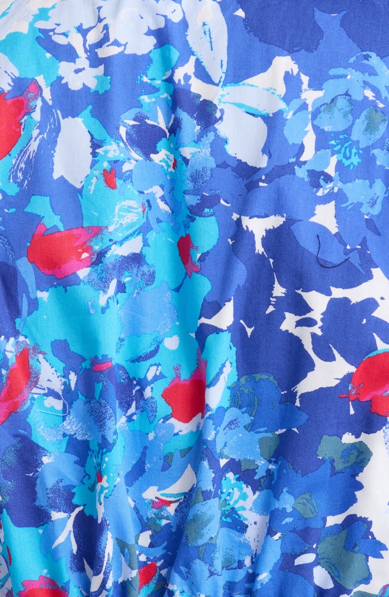 SUGARLIPS Floral Ginny Puff Sleeve Tiered Cotton Midi Dress, Alternate, color, 