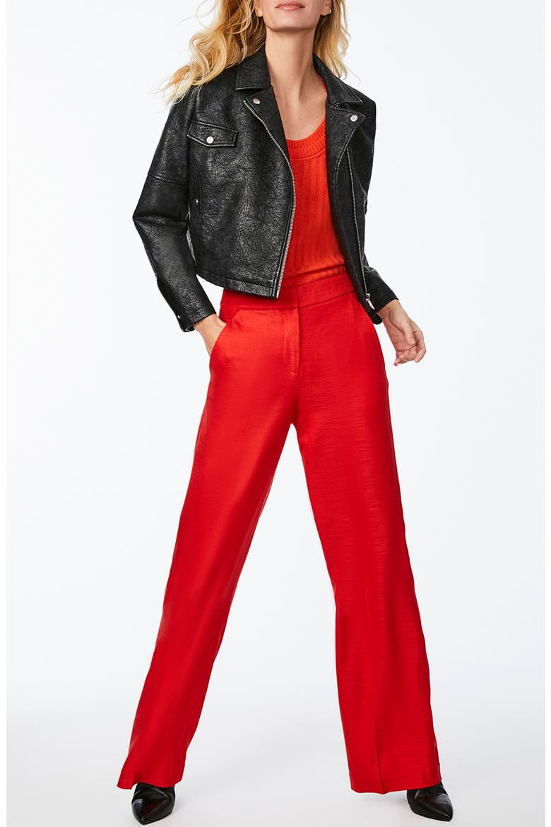 Bleecker Faux Leather Moto Jacket, Alternate, color, BLACK